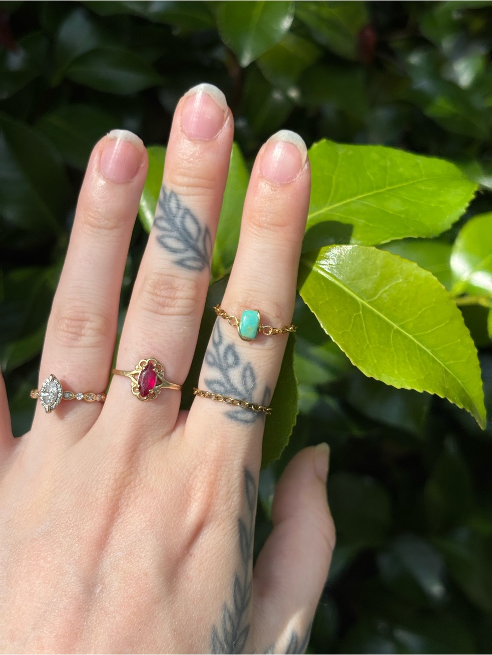 Turquoise chain ring - Picture 4 of 4